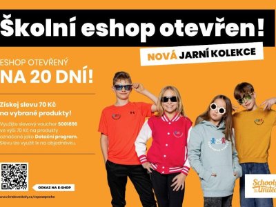 ŠKOLNÍ E-SHOP OTEVŘEN! Nová jarní kolekce! - PŘIPOMÍNÁME :-)